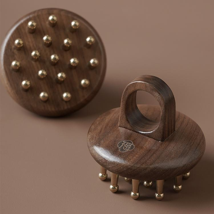 瑶之淘淘头皮深度按摩实心黄铜齿梳头部疏通家庭日用必备品百货