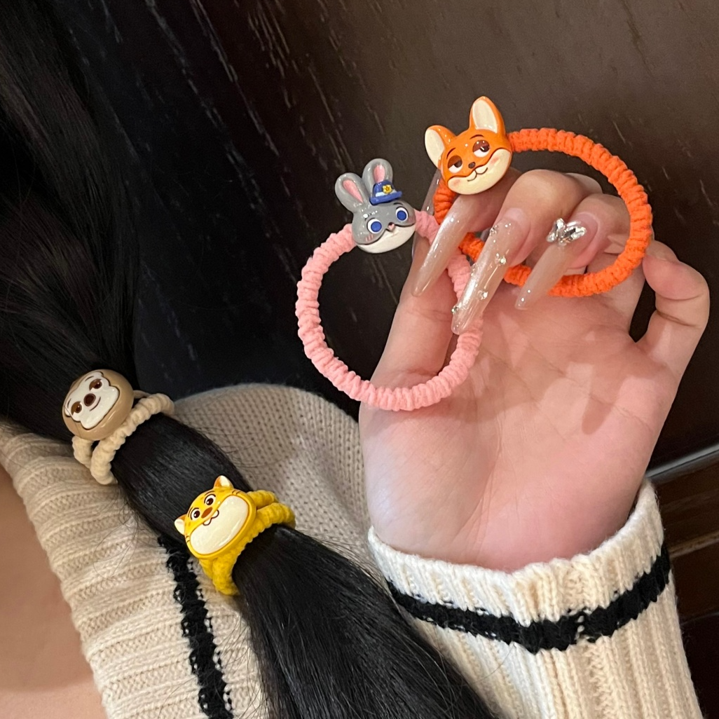 卡通疯狂动物城朱迪尼克发圈甜美少女高弹力皮筋网红闺蜜超萌发绳