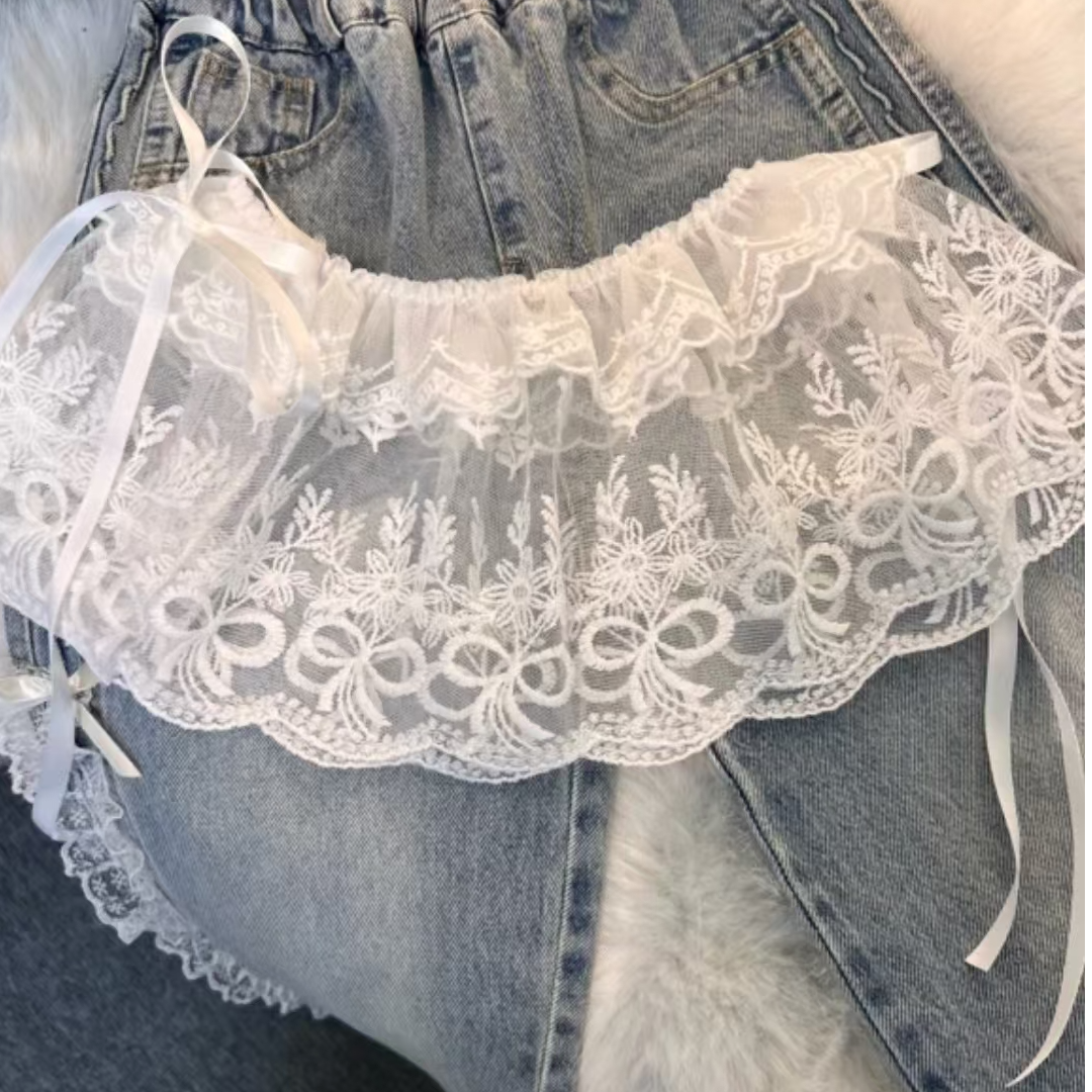 【工厂现货】2025南韩大门秋冬纯欲风蕾丝装饰百搭半裙半身裙短裙