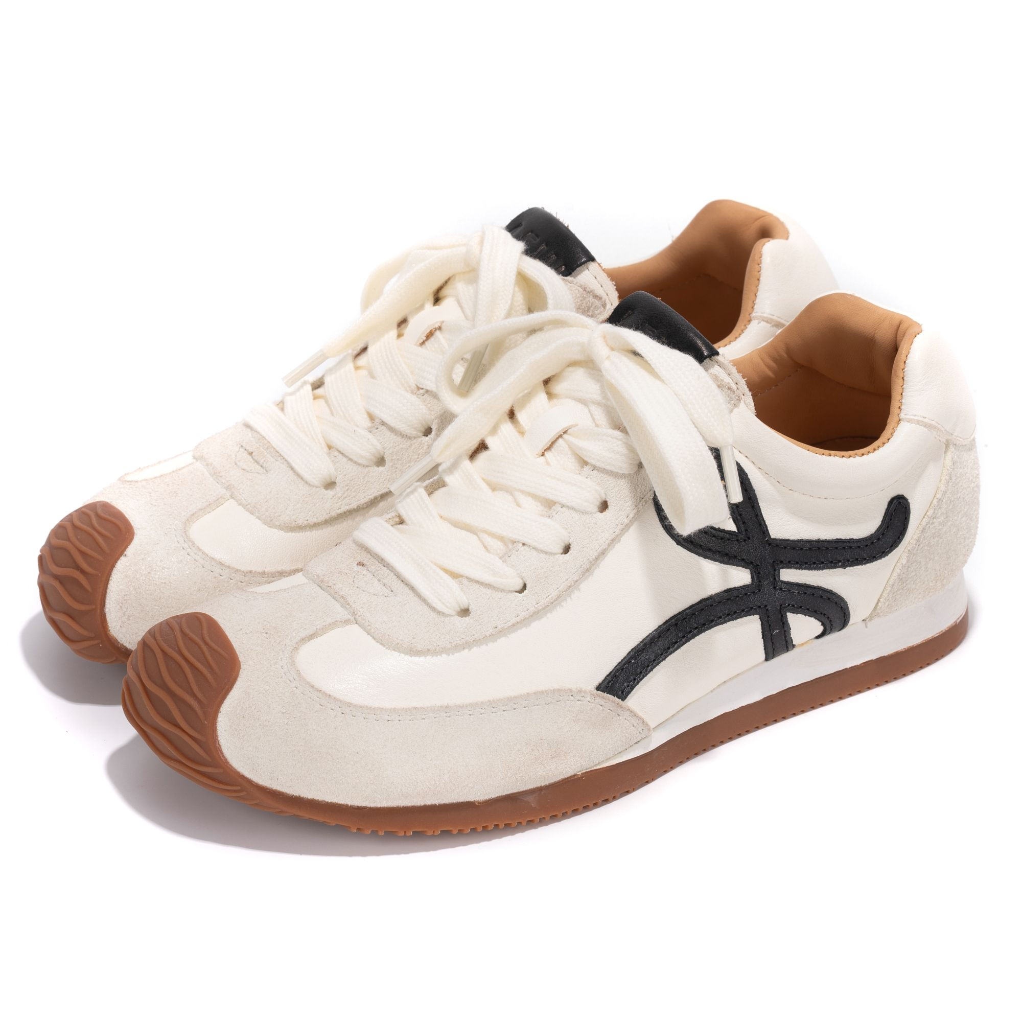 女款单鞋透气时尚休闲鞋厚底运动鞋复古潮流秋季德训鞋7857-1