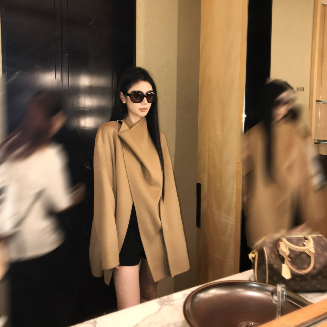 【5werkwen 10.08新品】山本斗篷2.0|山羊绒高支定染驼 双面呢