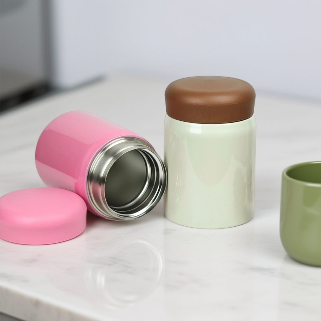 跨境简约防摔森系不锈钢保温杯焖烧杯迷你小巧学生水杯早餐杯汤杯