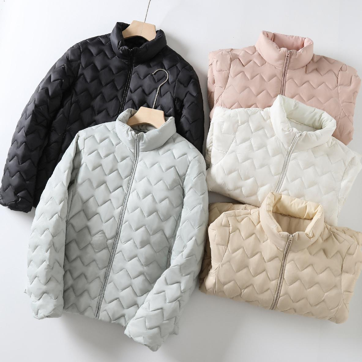 门店12&49！波浪屿外套」轻薄零压鸭绒保暖立领羽绒服女 M13913