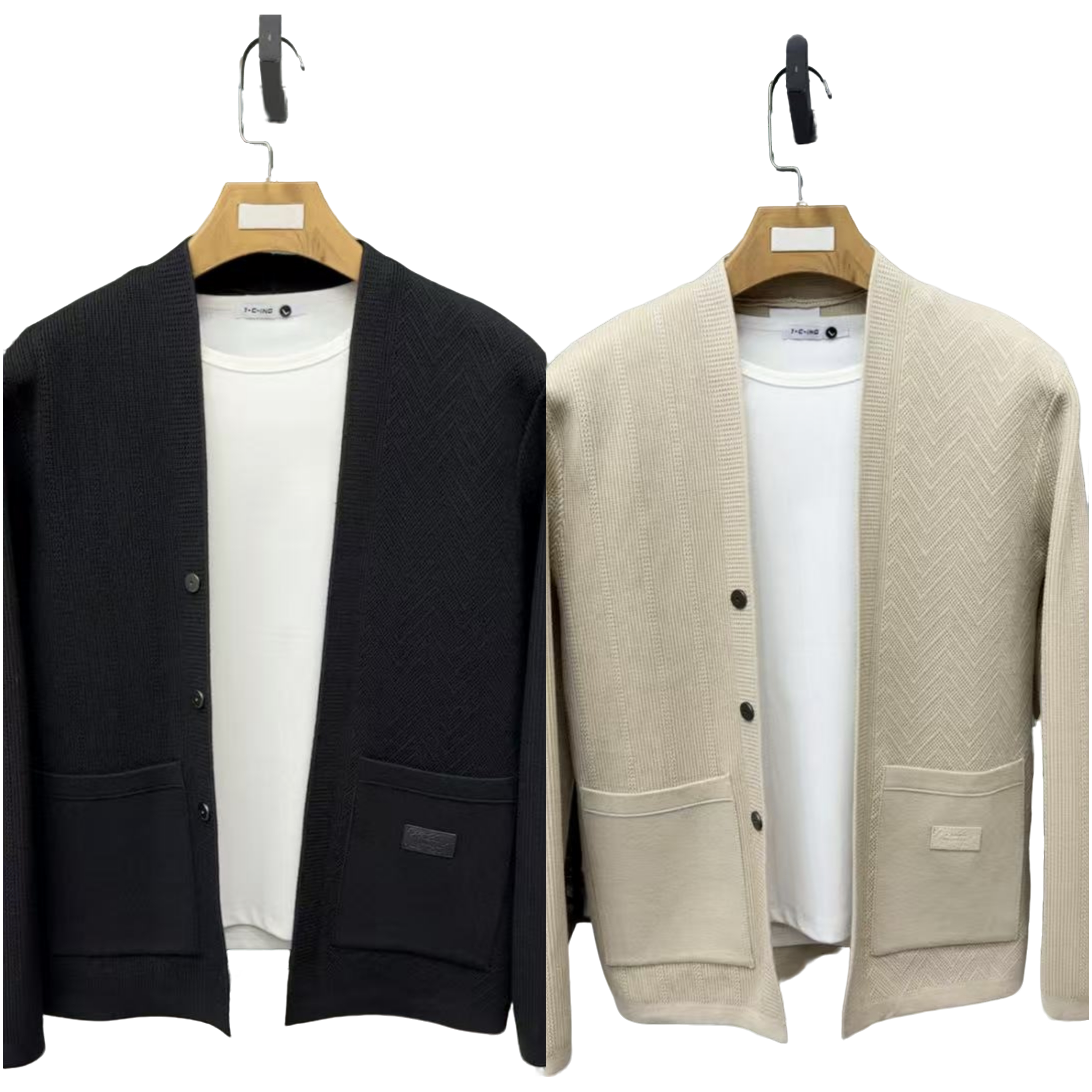 秋季新款25502男士休闲时尚百搭纯色轻奢长袖简约针织开衫外套