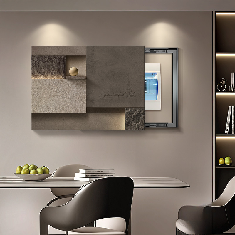 高级感超薄电表箱装饰画2025新款抽象遮挡弱电箱盖面板电闸盒挂画