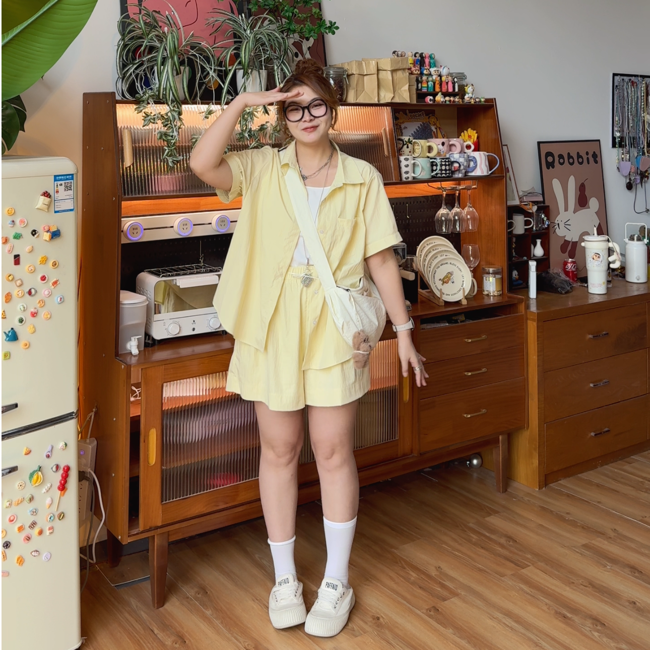 休闲风简约通勤气质夏季学院风短裤jk休闲短袖时尚小众衬衫7261