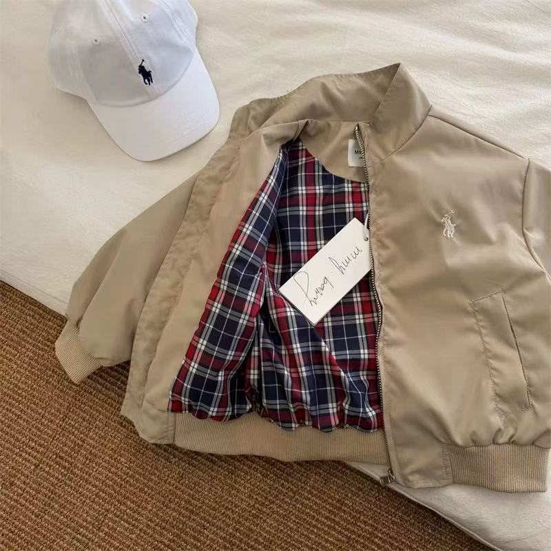 小童2025新款外套春秋新品男女宝宝刺绣拉链印花童装韩版夹克潮