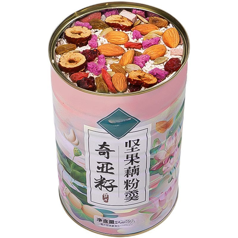 【送玻璃碗勺】水果坚果藕粉羹正宗奇亚籽红枣银耳早餐营养餐美味