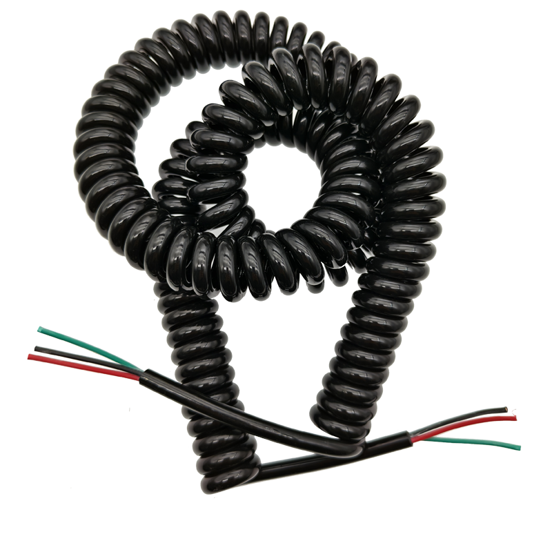 国标纯铜PU3芯0.1-6平方抗拉伸弹簧线厂家直销可定制螺旋伸缩线