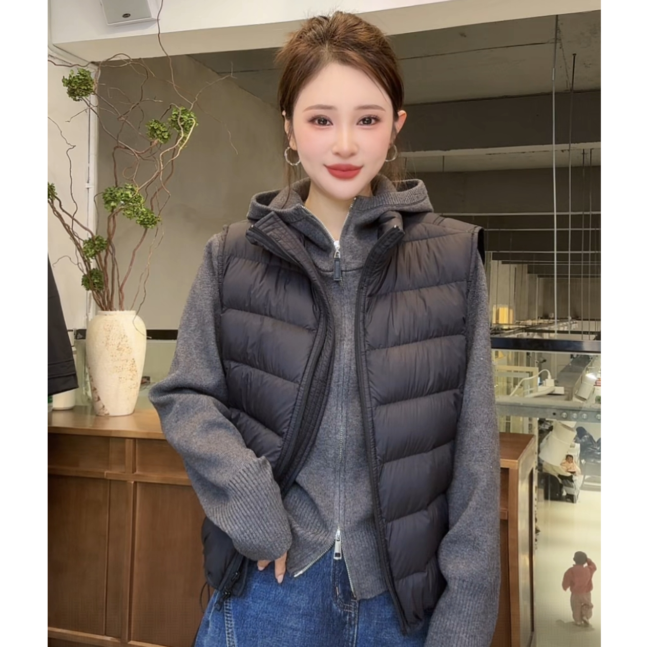 贝姐同款【90新国标排骨羽绒服马甲】百搭立领显瘦羽绒服马甲HH