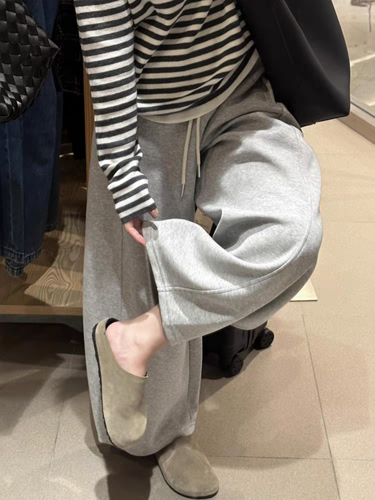 九分休闲运动卫裤女大码秋冬2025新款胖mm宽松显瘦阔腿弯刀奶奶裤