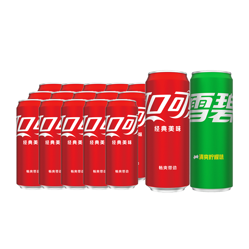 【推荐】经典可口可乐 含糖可乐/含糖雪碧 碳酸饮料汽水330ml*15罐