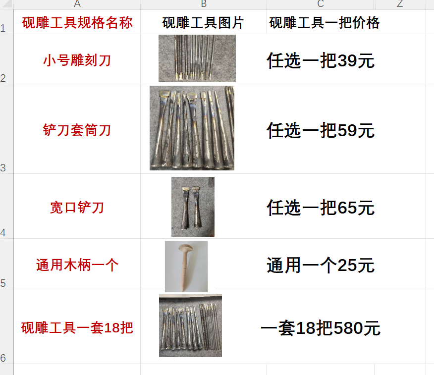 文房四宝笔墨纸歙砚台传统手工石雕刻大号肩靠刀敲刀刻刀单把套装