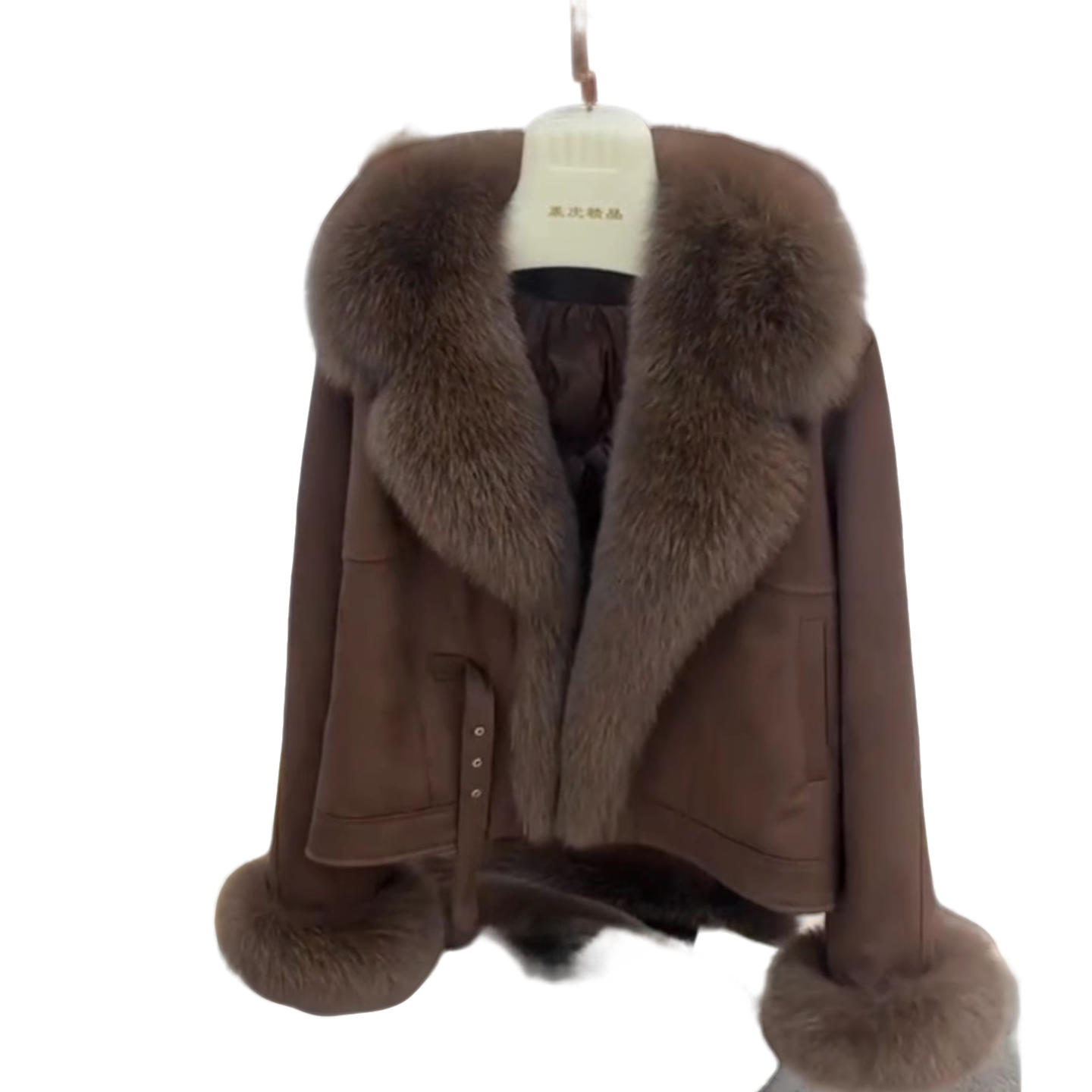 2025秋冬新款轻奢设计感皮毛一体毛领高级感显瘦时尚洋气保暖外套