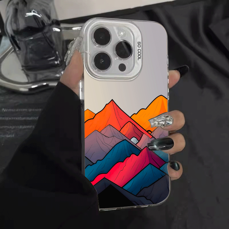 彩色山适用于苹果17手机壳/华为/小米/oppo/vivo高颜值防摔iphone