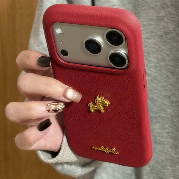 BANCA金箔小马公仔适用苹果17PROMAX手机壳华为OPPO小米VIVO新款