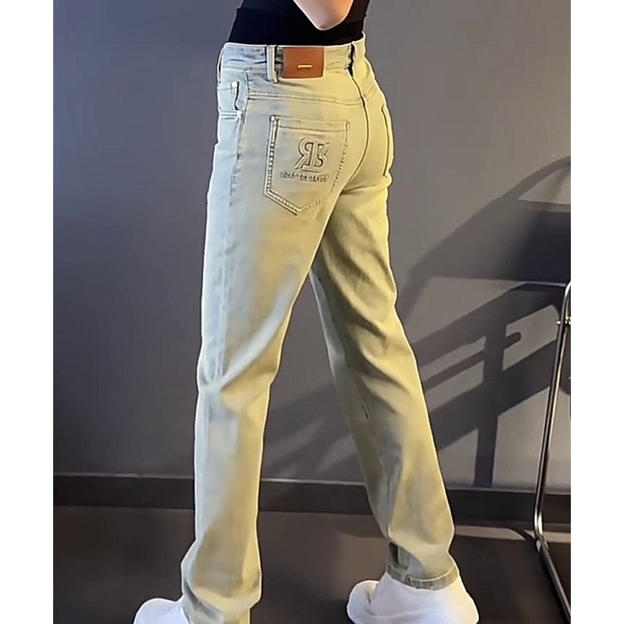 秋冬轻奢大码潮牌男士时尚新款牛仔裤直筒宽松显瘦百搭休闲长裤潮