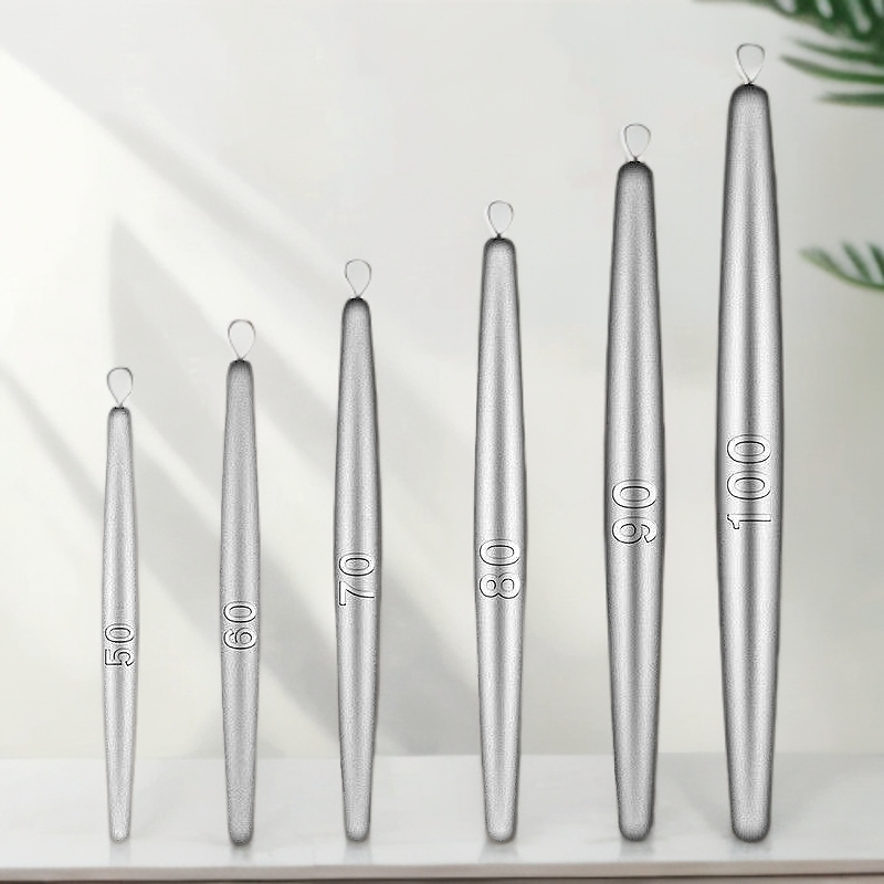 锚鱼长条形铅坠防挂底带环铅砣笔铅远投划鱼挂鱼铅坠锚鱼专用