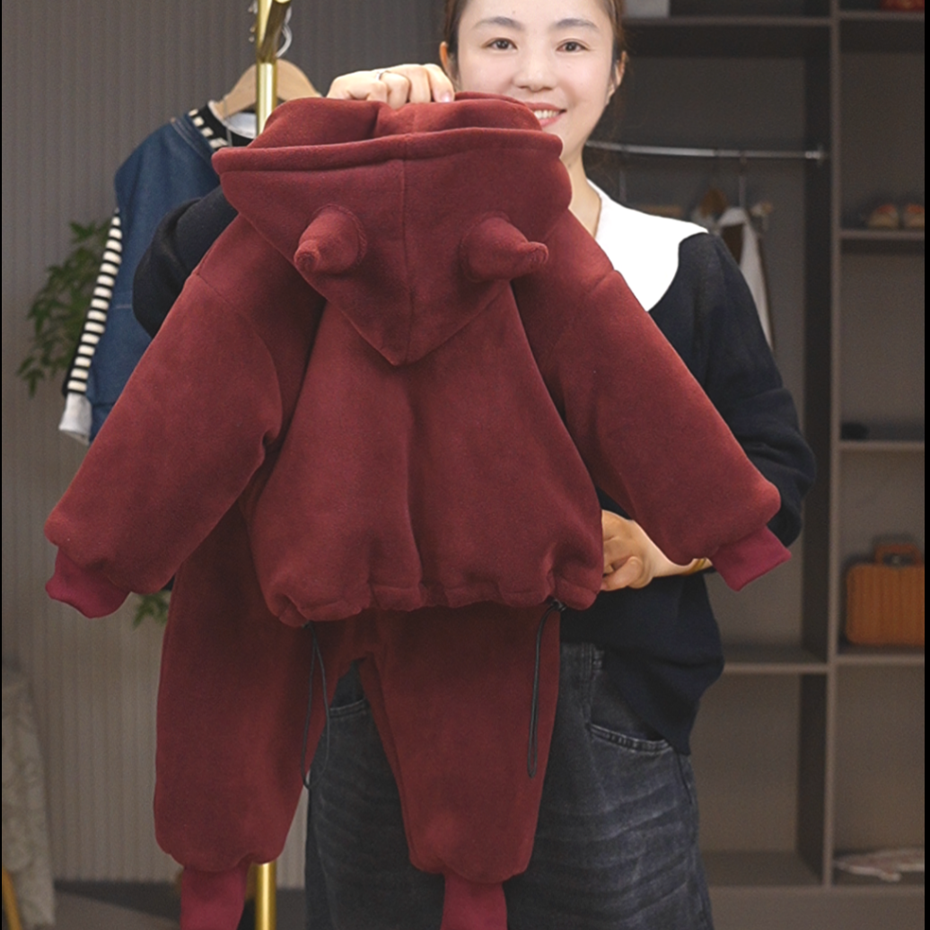 【小小鱼】儿童超厚加绒加厚套装冬装保暖洋气宝宝韩版冬季套装