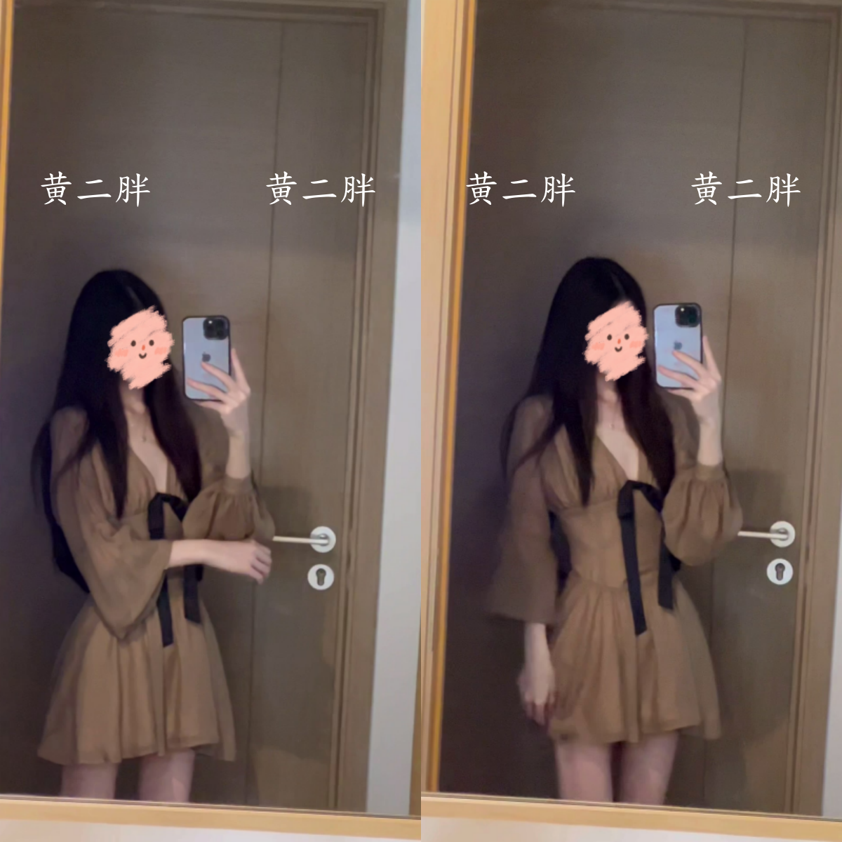 法式V领连衣裙女气质收腰显瘦短裙2025秋季新款