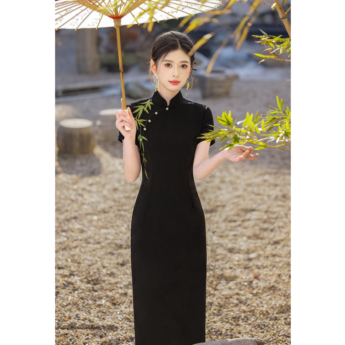 苏故里【节节高升】2025年新款复古气质送考旗袍修身单层衣长120