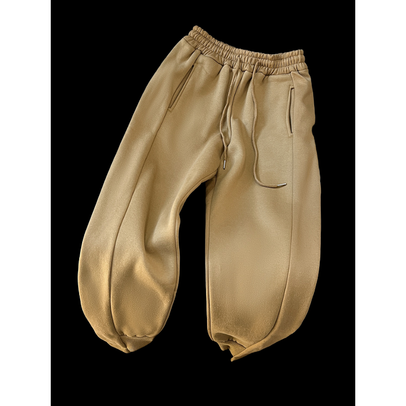 气质好的想转圈圈！加绒休闲裤女冬季松紧腰慵懒宽松运动秋冬卫裤