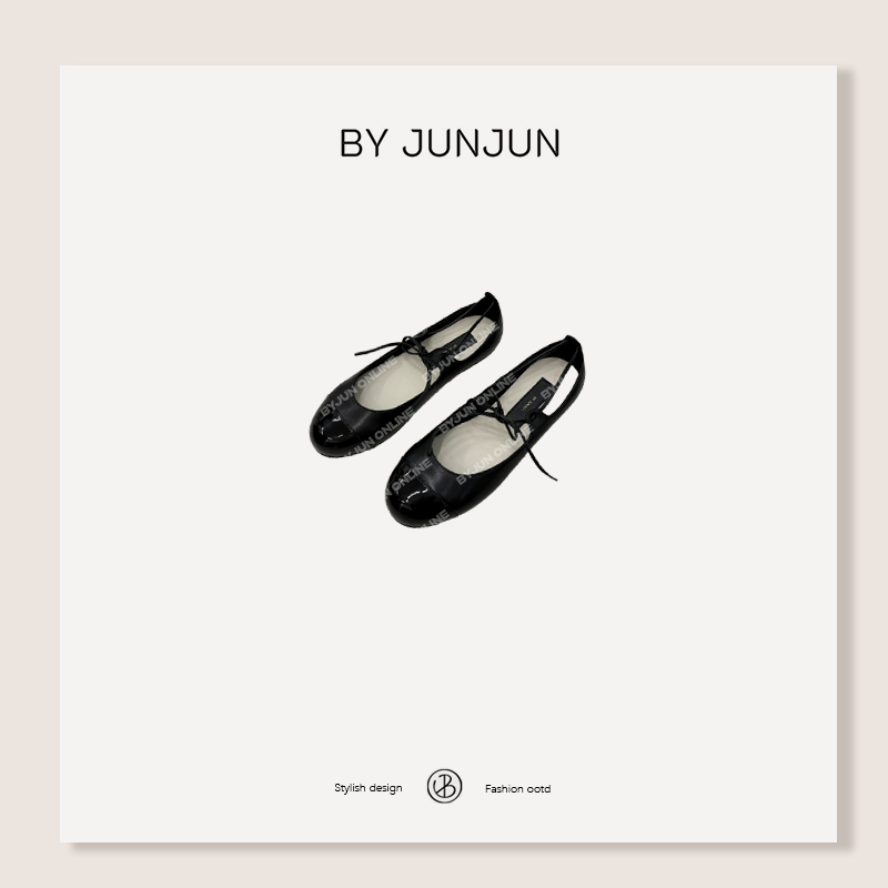 ByJunjun2025秋季新款鞋履高级定制绑带芭蕾鞋C25X1438