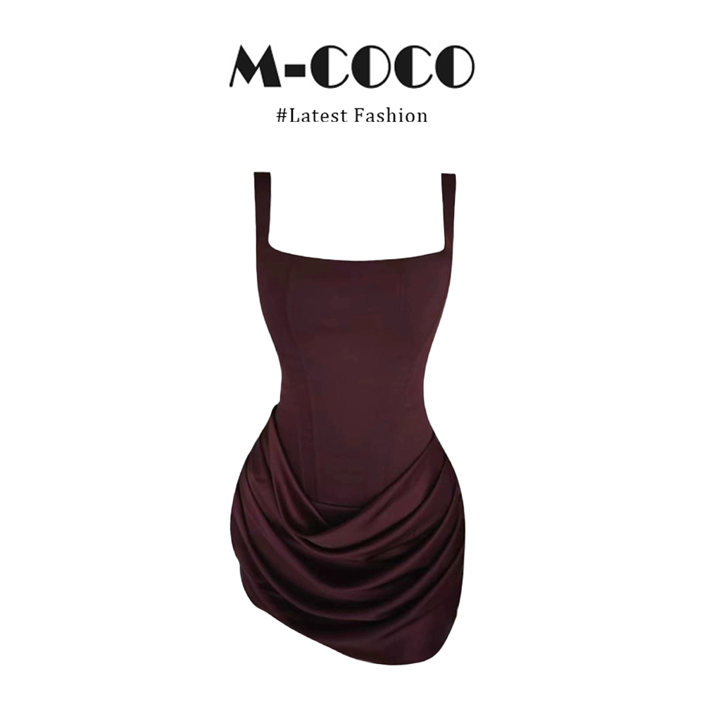 INS CEC御姐风辣妹辣妹捏褶吊带连衣裙女秋冬鱼骨收腰包臀短裙