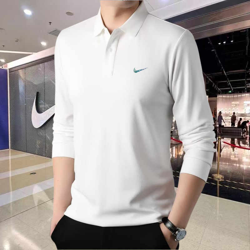 三折专区/奥莱品质/秋冬季男士商务休闲时尚简约风纯色长袖Polo衫