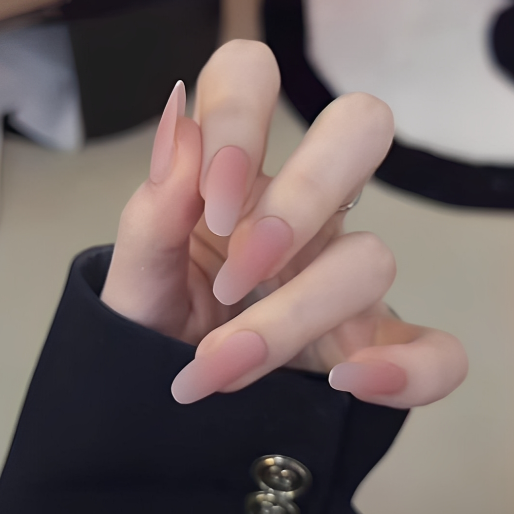 【雾里初吻】显白磨砂纯欲温柔美甲穿戴甲2025新款手工穿戴甲中长款