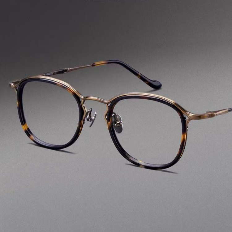 【有为青年】复古大框145mm眼镜架纯钛宽边圆框防雾防蓝光眼镜