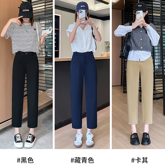 【法棍裤】2025秋季新品百搭弹力小黑裤小个子高腰显瘦休闲裤子