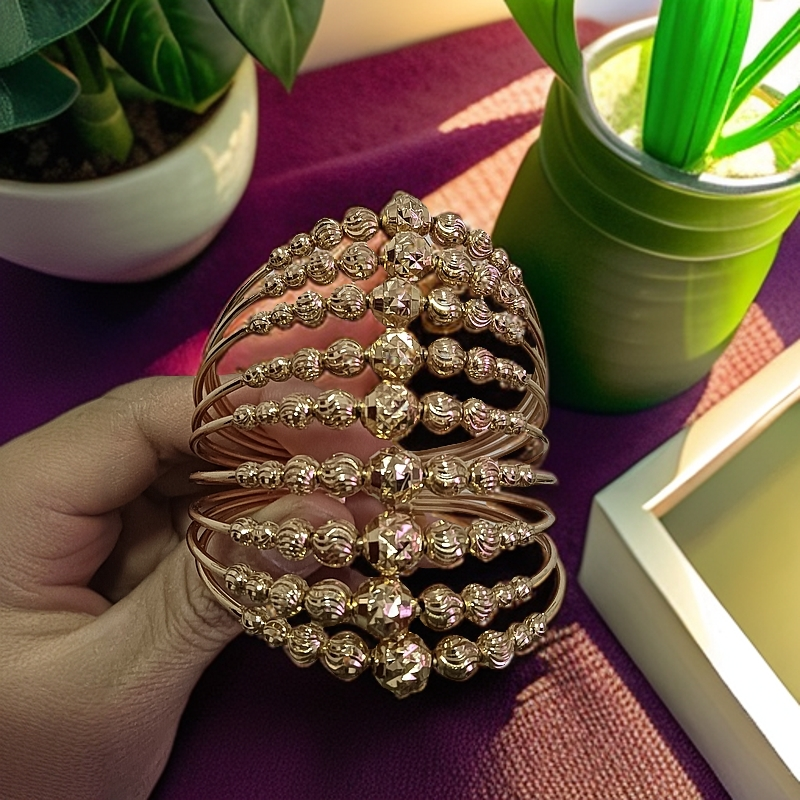 黄铜仿水晶手镯 原创设计女金色个性