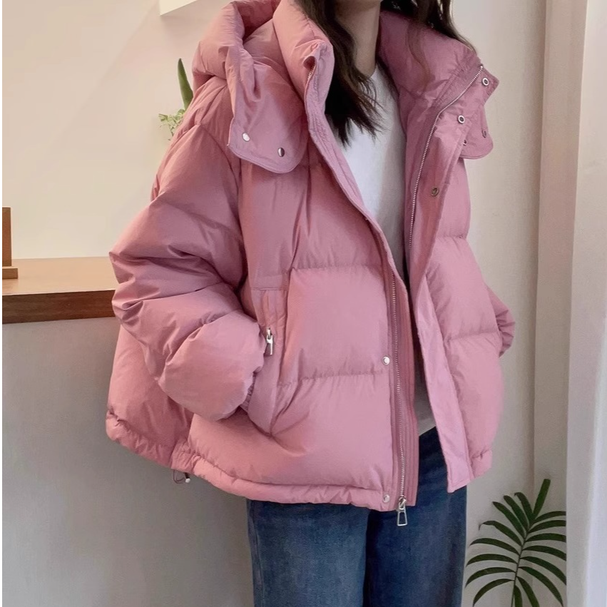 棉服女短款2025新款韩版宽松大码棉衣时尚连帽百搭薄款爆款棉袄潮