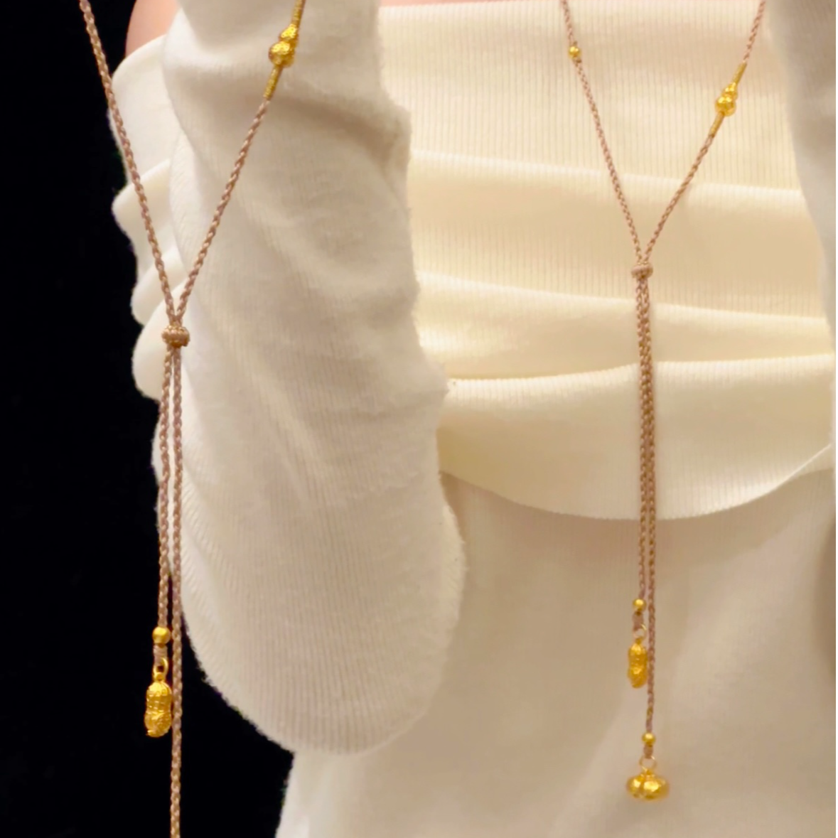 铜合金项链 好柿花生毛衣链  手工DIY立体实心好柿发生领带项链