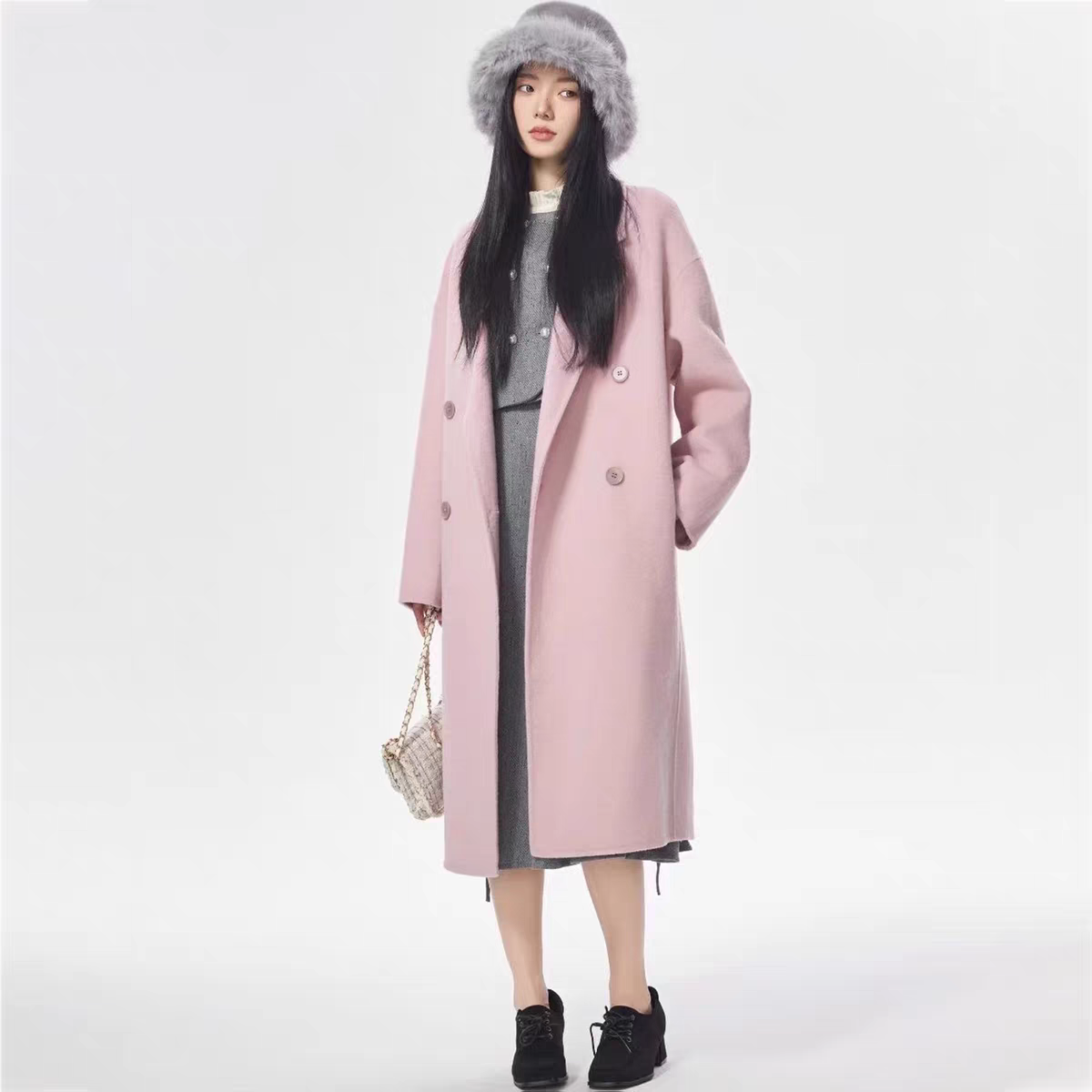 《魔》系绵羊毛双面呢大衣外套正品撤柜