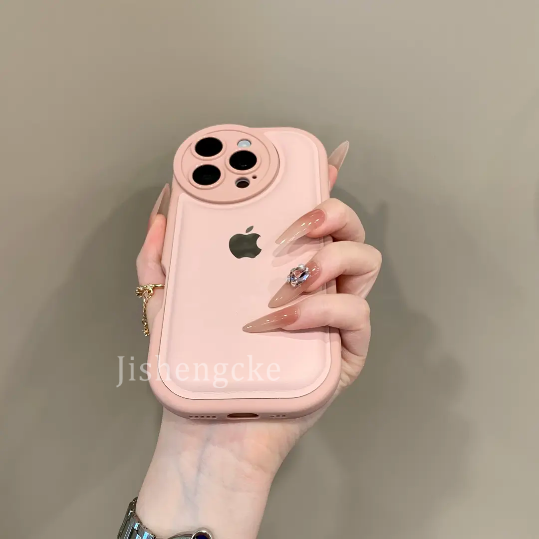 小众气垫皮纹适用iPhone16promax手机壳15/14/13网红防摔纯色ins