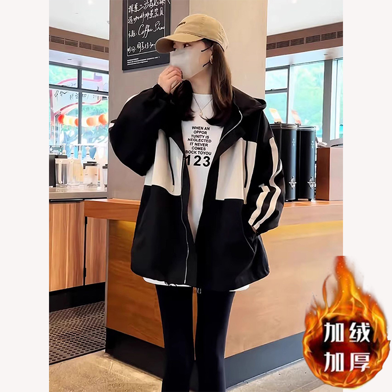 【加绒加棉】2025秋冬超保暖冲锋衣外套女冬季高级感宽松中长上衣