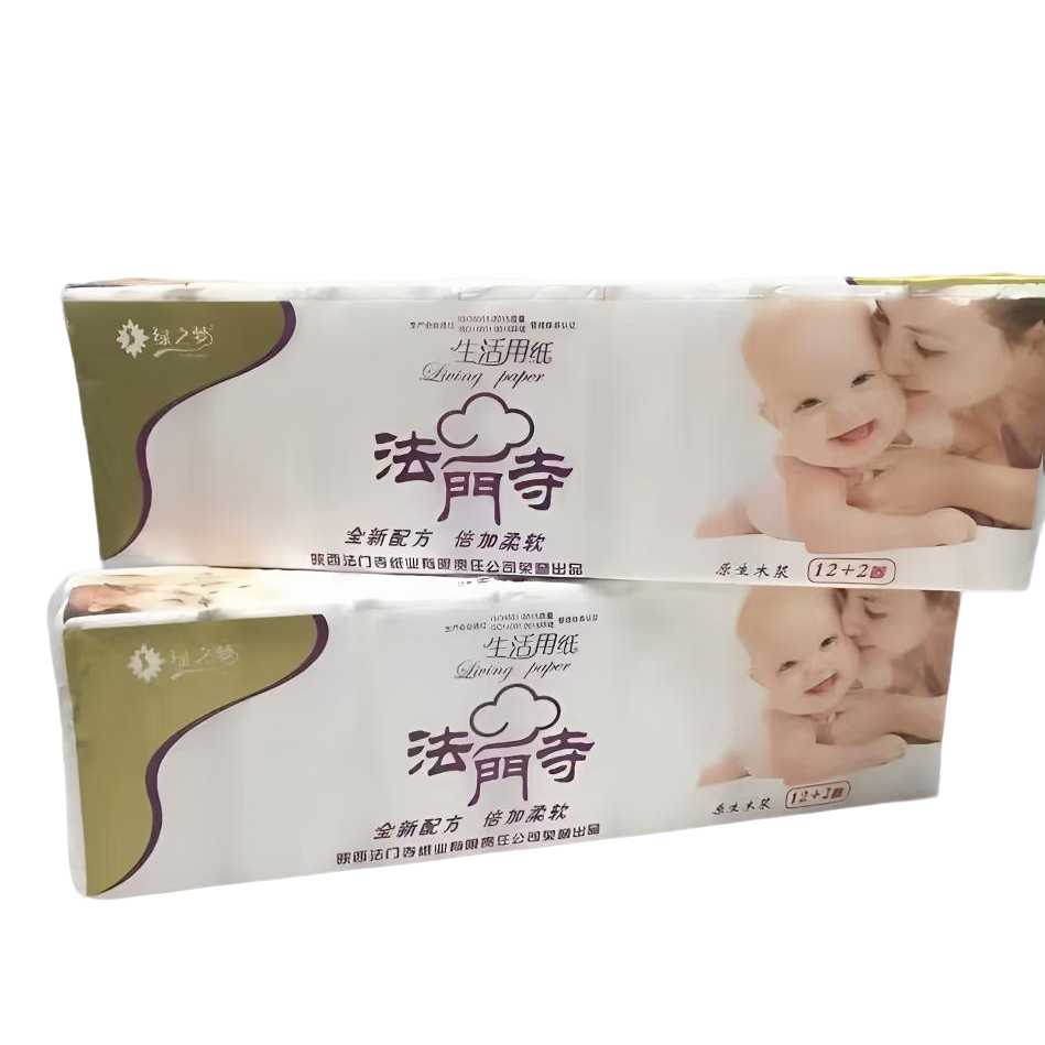 2提*法门寺1100克*5层*14卷原生木浆母婴级家庭日用必备品百货