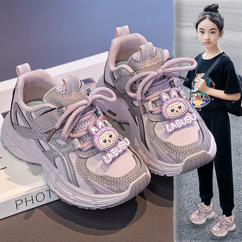 ABC拉布布女童鞋子2025新款秋季轻便软底儿童运动老爹鞋女孩跑步
