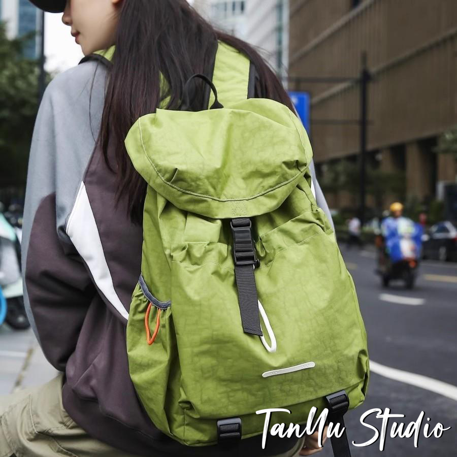 探屿百搭抽绳旅行双肩背包男女大容量轻便户外运动登山包防水书包