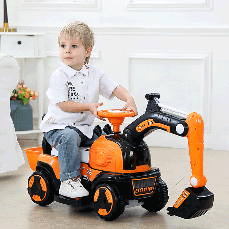 可坐可骑挖掘机玩具车工程车男孩超大号挖土机儿童可坐人电动挖机