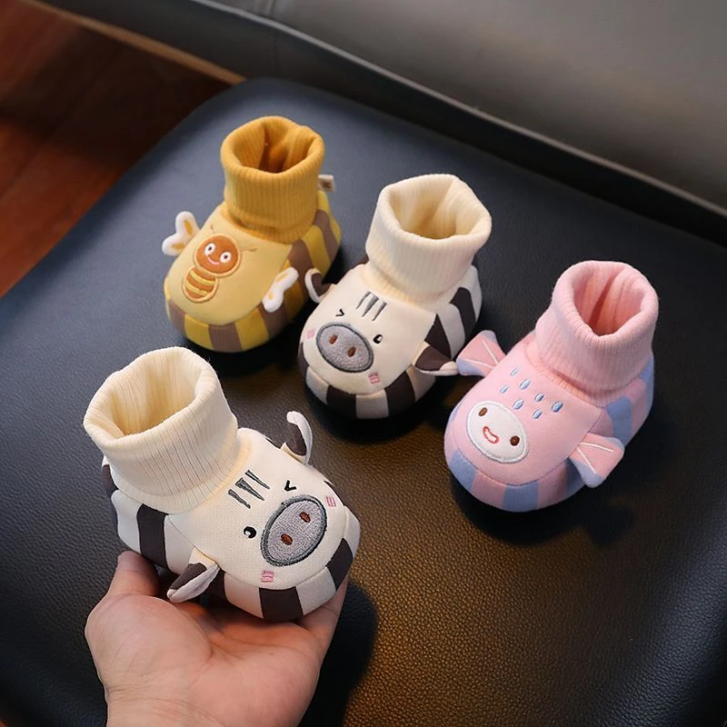 秋冬婴儿鞋保暖软底地板袜鞋男女宝宝鞋不掉鞋0-6-12婴幼儿学步鞋