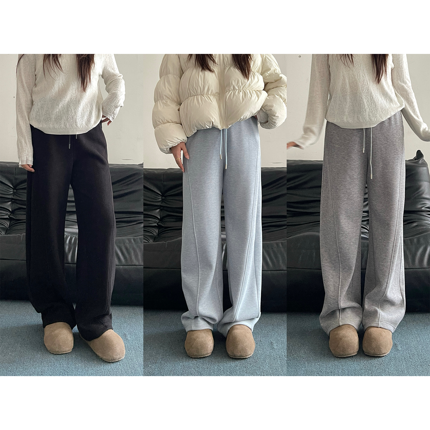 裂渡宣宣【遛弯裤】微胖大码女冬舒适百搭显瘦加绒休闲裤ZY511R29