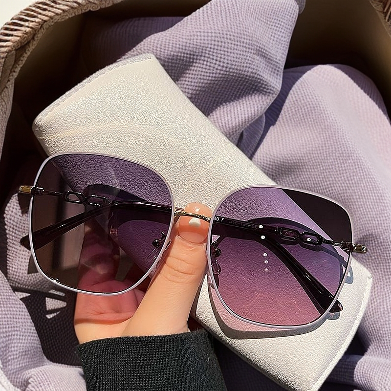 新款渐变墨镜女超大框高级感大脸显瘦防紫外线防晒太阳眼镜男遮阳