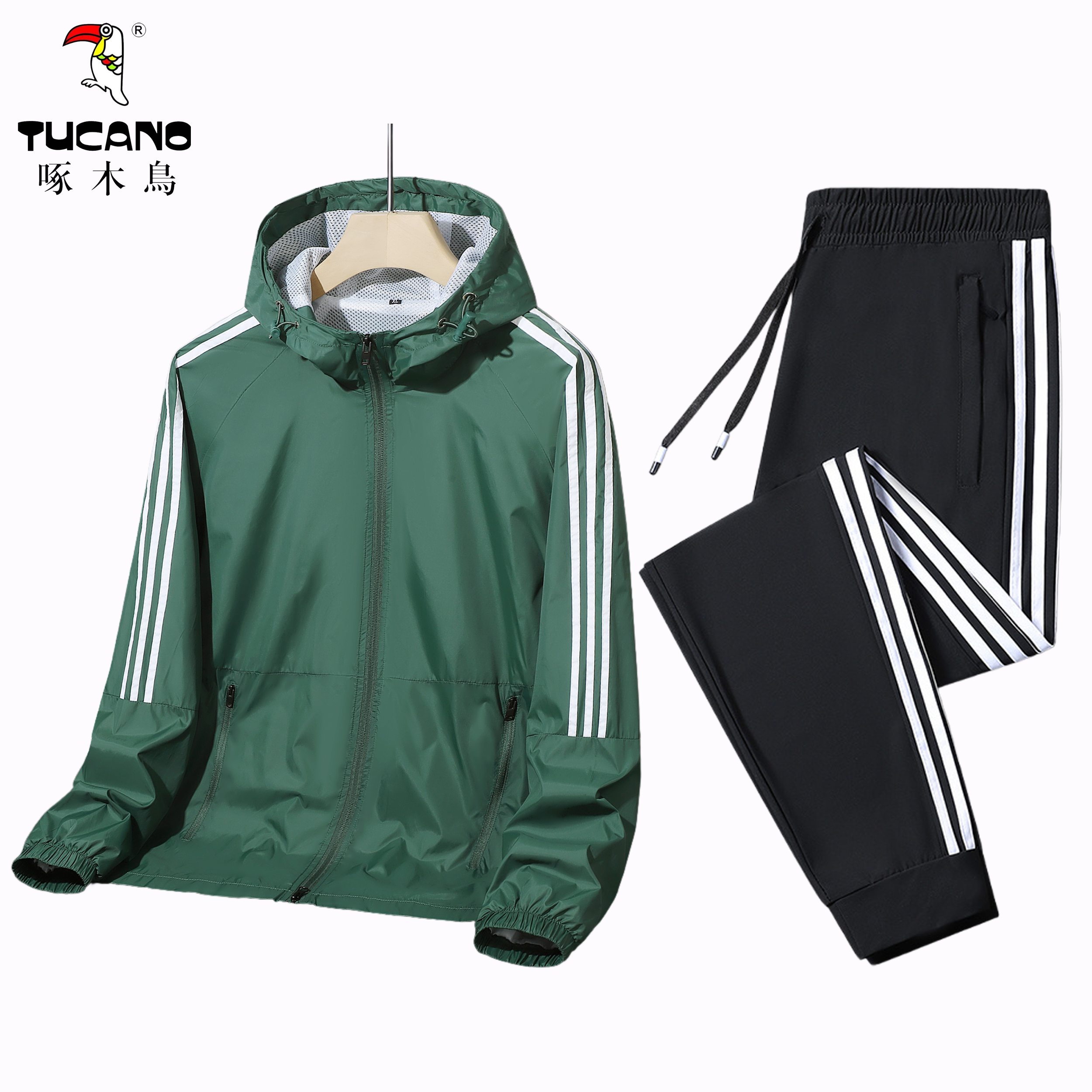 TUCANO/啄木鳥春夏季防晒夹克连帽薄款冲锋外套情侣运动裤子套装