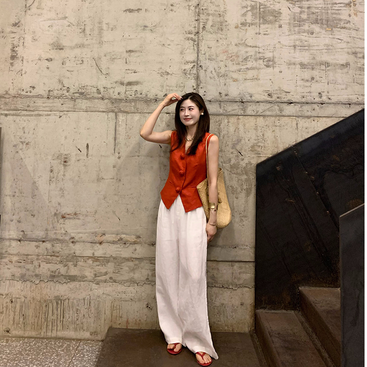 2025超火高级感超好看玫瑰花收腰马甲时髦复古叠穿外穿无袖上衣夏