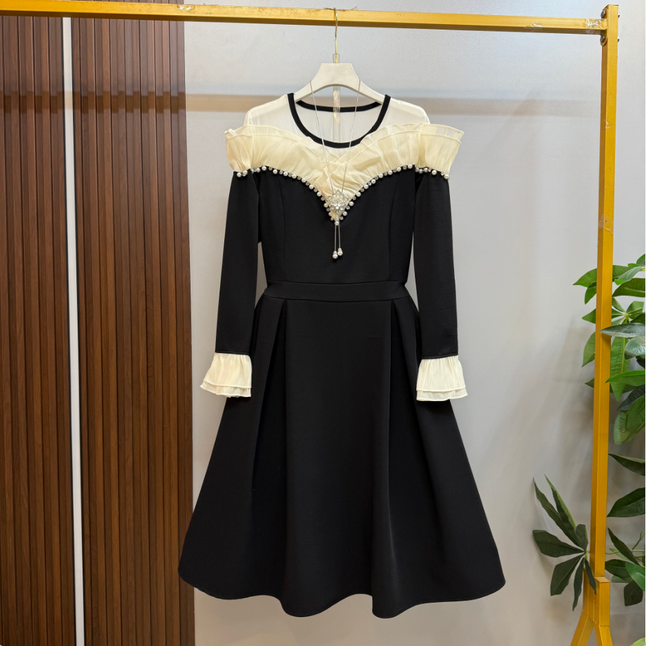 新款大码女装欧货时尚名媛气质显瘦连衣裙