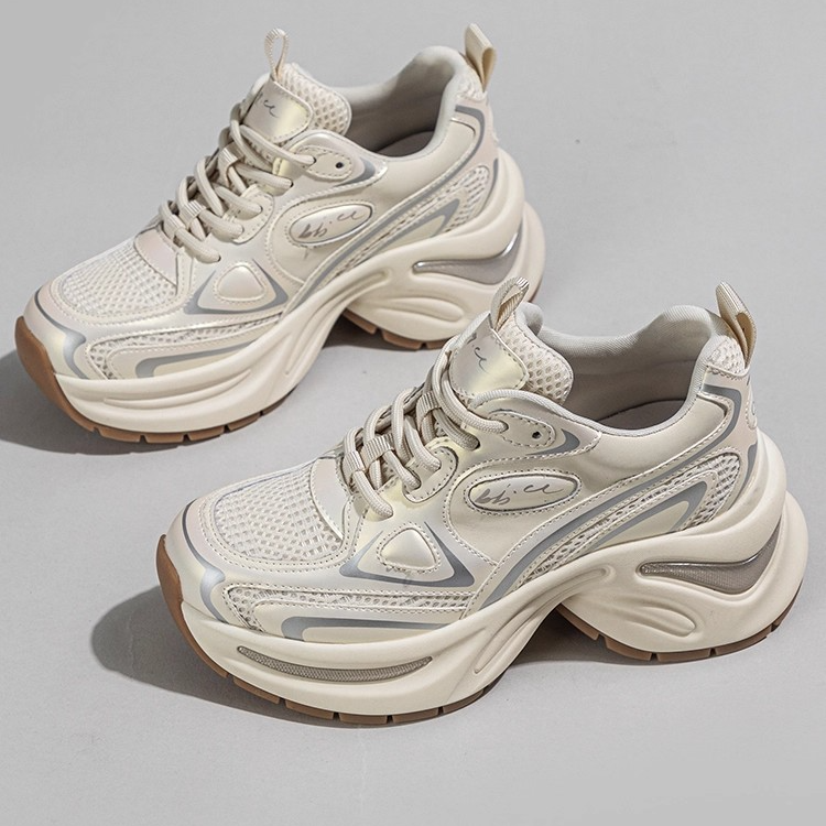 韩国潮流时尚舒适老爹鞋女秋新款同款厚底增高百搭网面休闲运动鞋