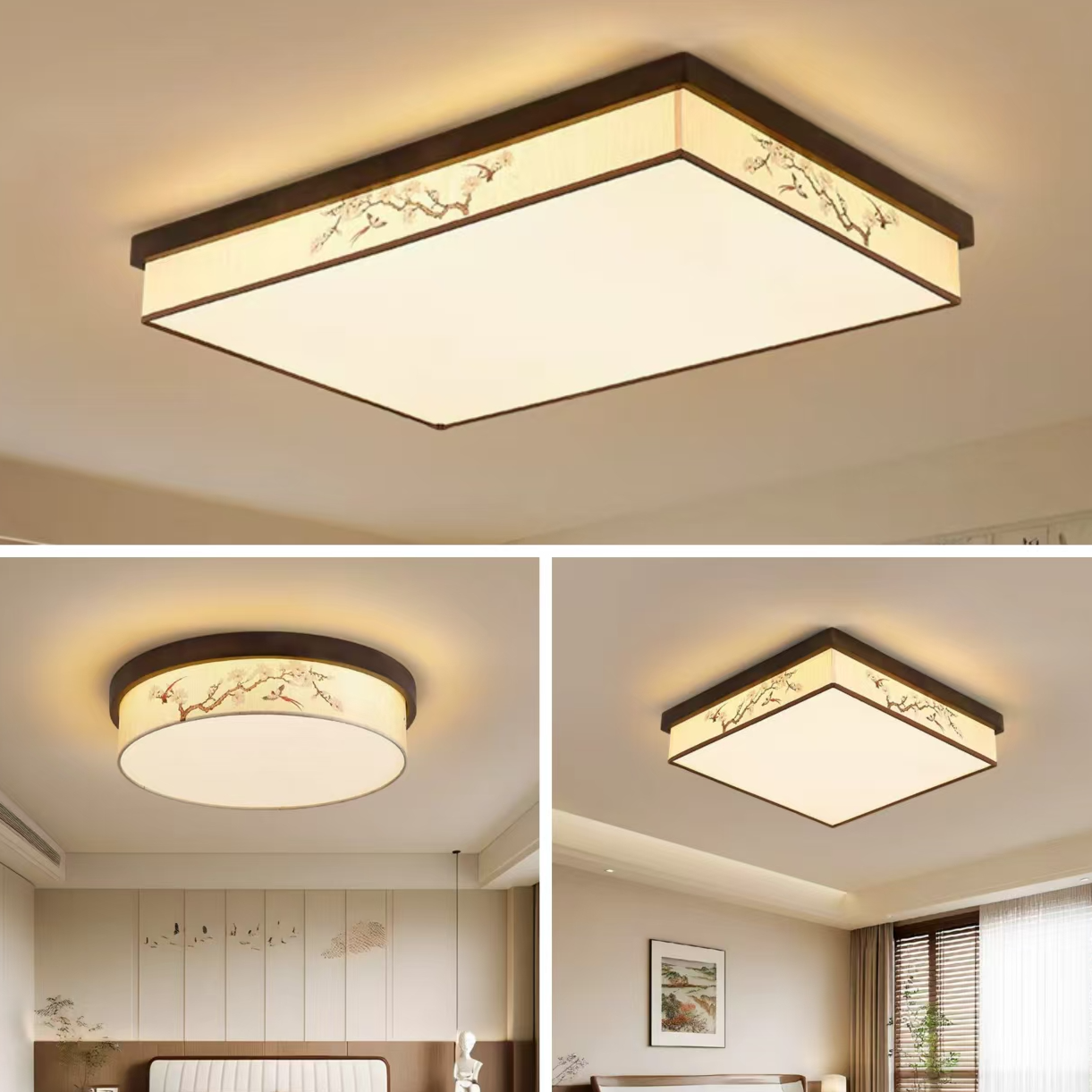 宋式美学客厅灯长方形led吸顶灯新中式禅意餐厅主卧室书房茶室灯